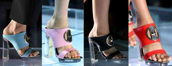 sandale toc transparent