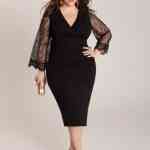 rochie neagra femei plinute