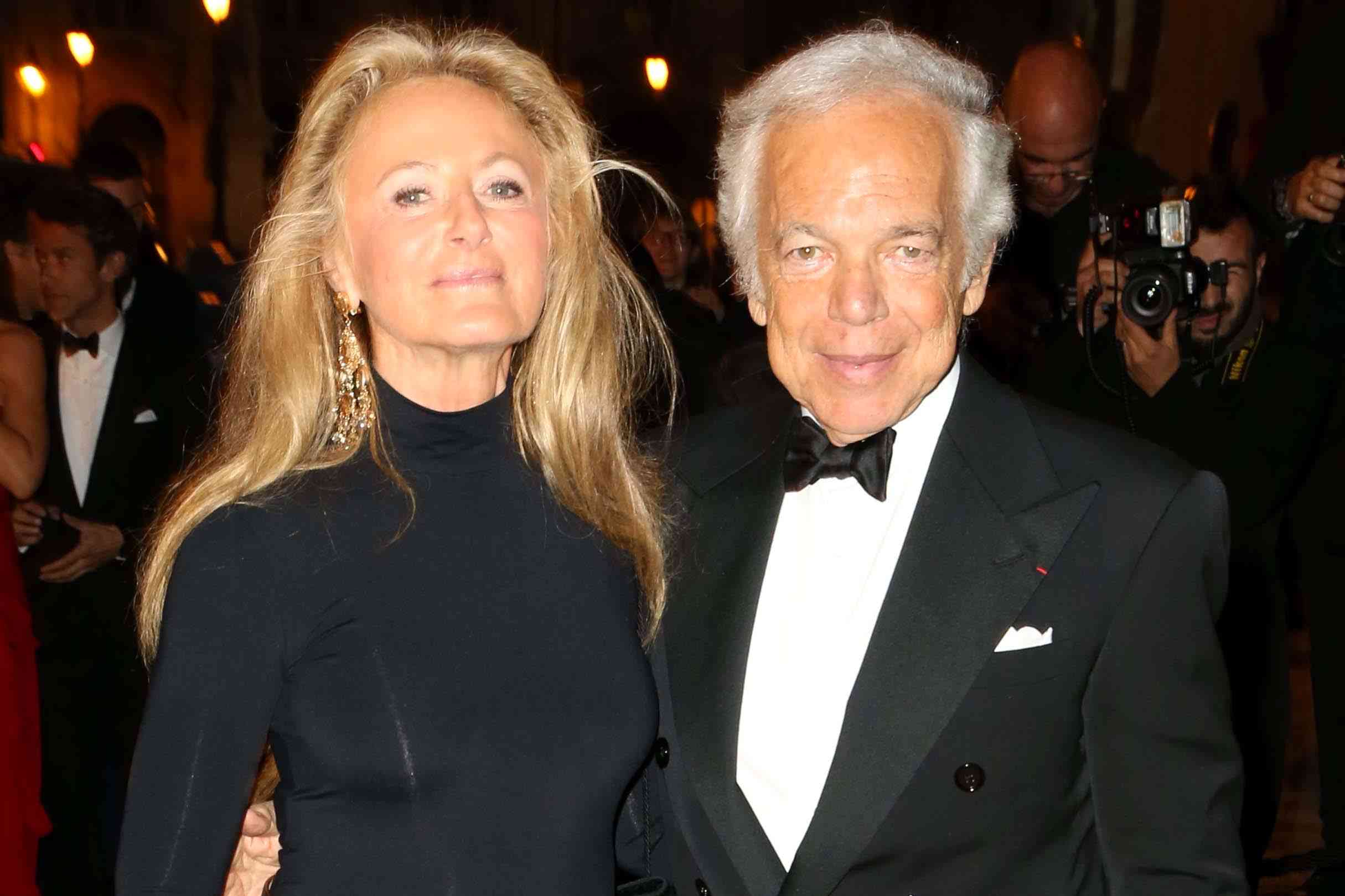 PARIS, FRANCE - OCTOBER 09: Ricky Lauren and Ralph Lauren arrive at a Ralph Lauren Collection Show and private dinner at Les Beaux-Arts de Paris on October 9, 2013 in Paris, France. On this occasion Ralph Lauren celebrates the restoration project and patron sponsorship of L'Ecole des Beaux-Arts. (Photo by Michel Dufour/WireImage)