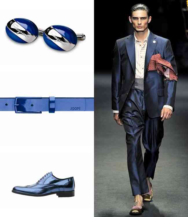 costum in culori metalizate