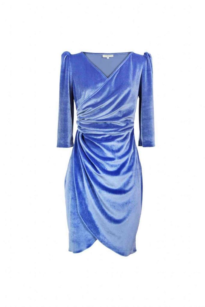 rochie catifea albastru