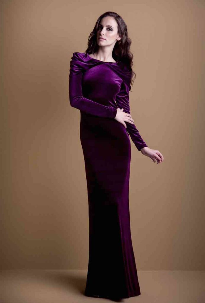 rochie catifea violet