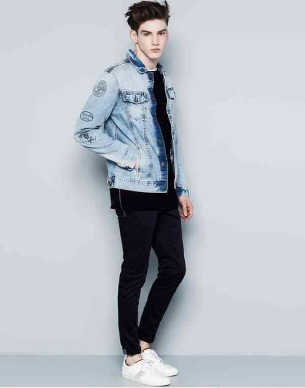 tinuta denim pull bear