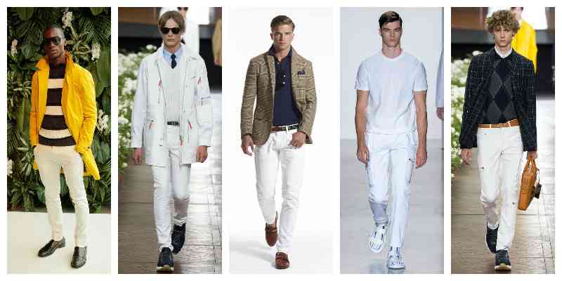 pantaloni albi