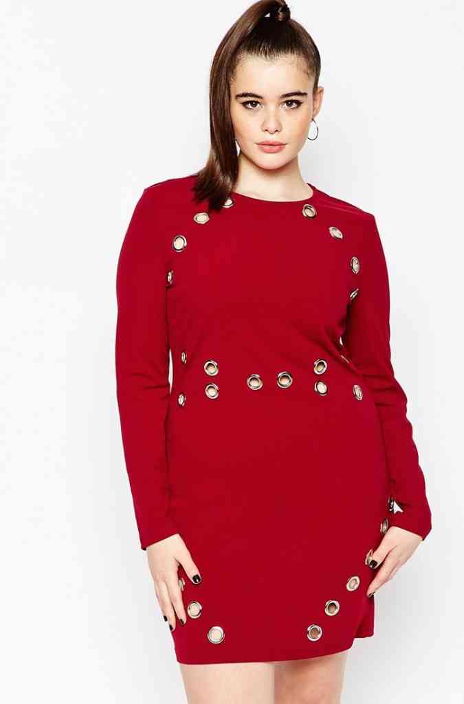 rochie rosie cu inele