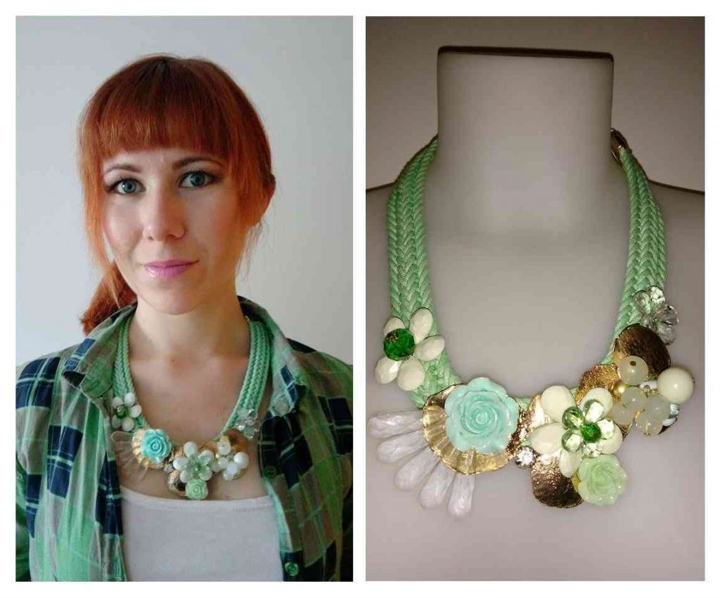 colier maxi cu flori