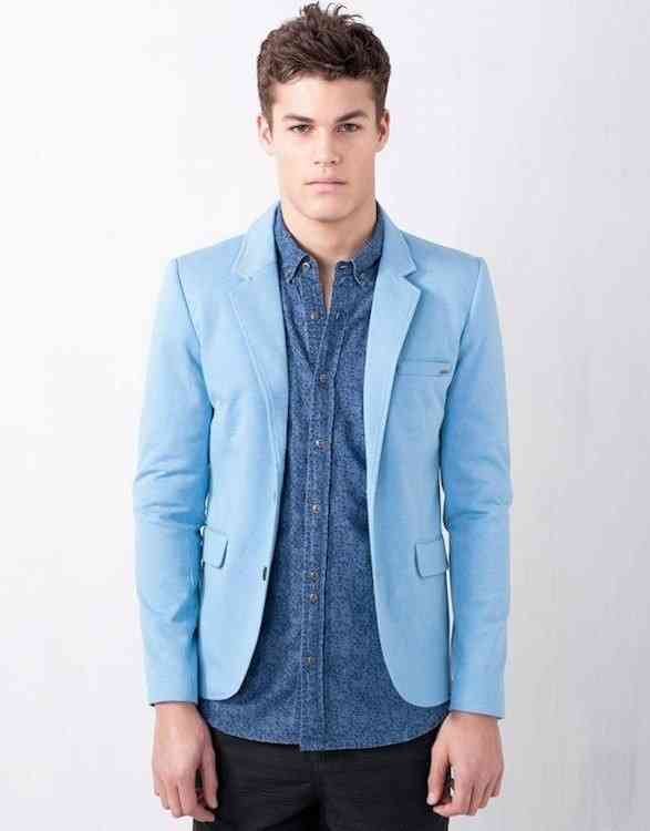 sacou barbati bleu ciel