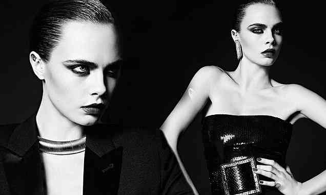 Yves Saint Laurent tweets photo shoot with Cara Belevingne