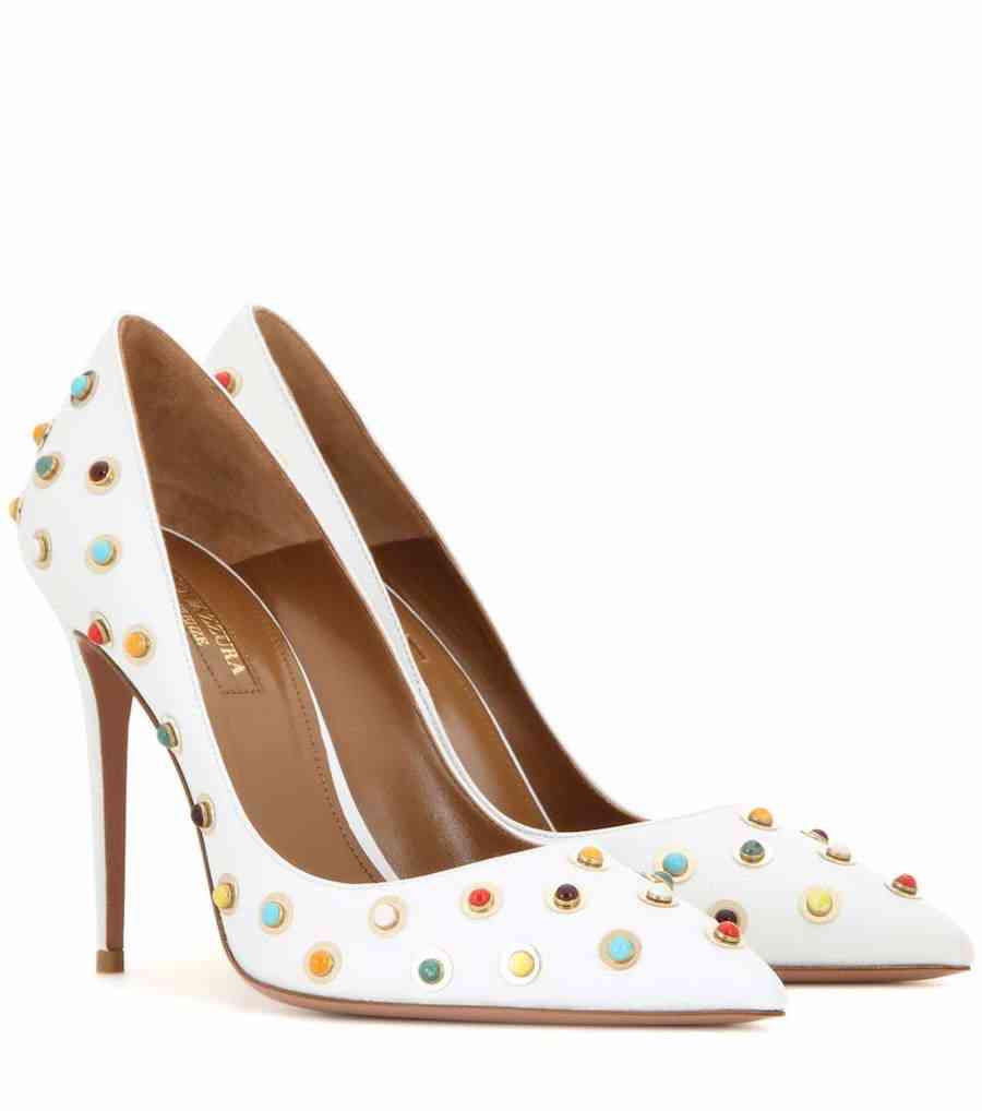 pantofi albi aquazzura
