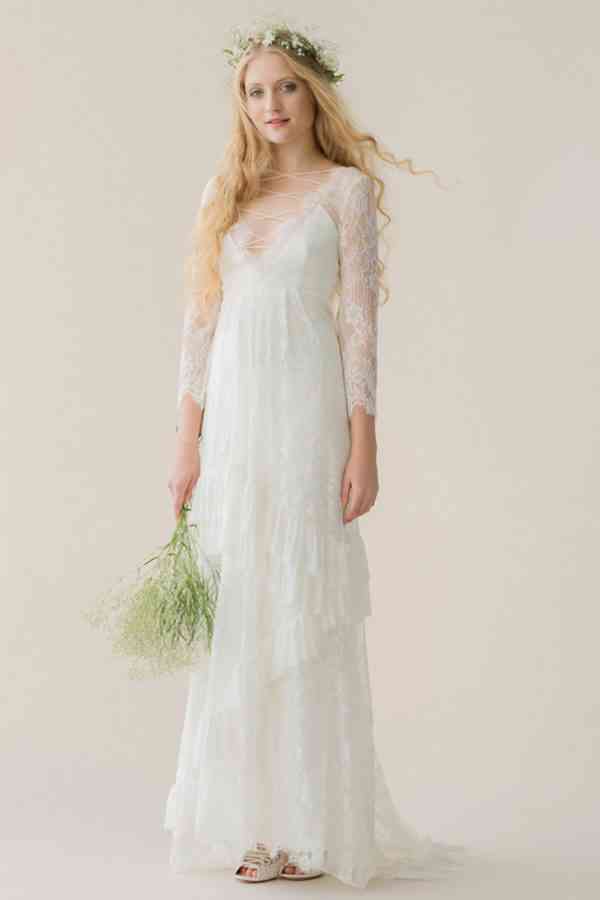 rochie mireasa hippie cu siret