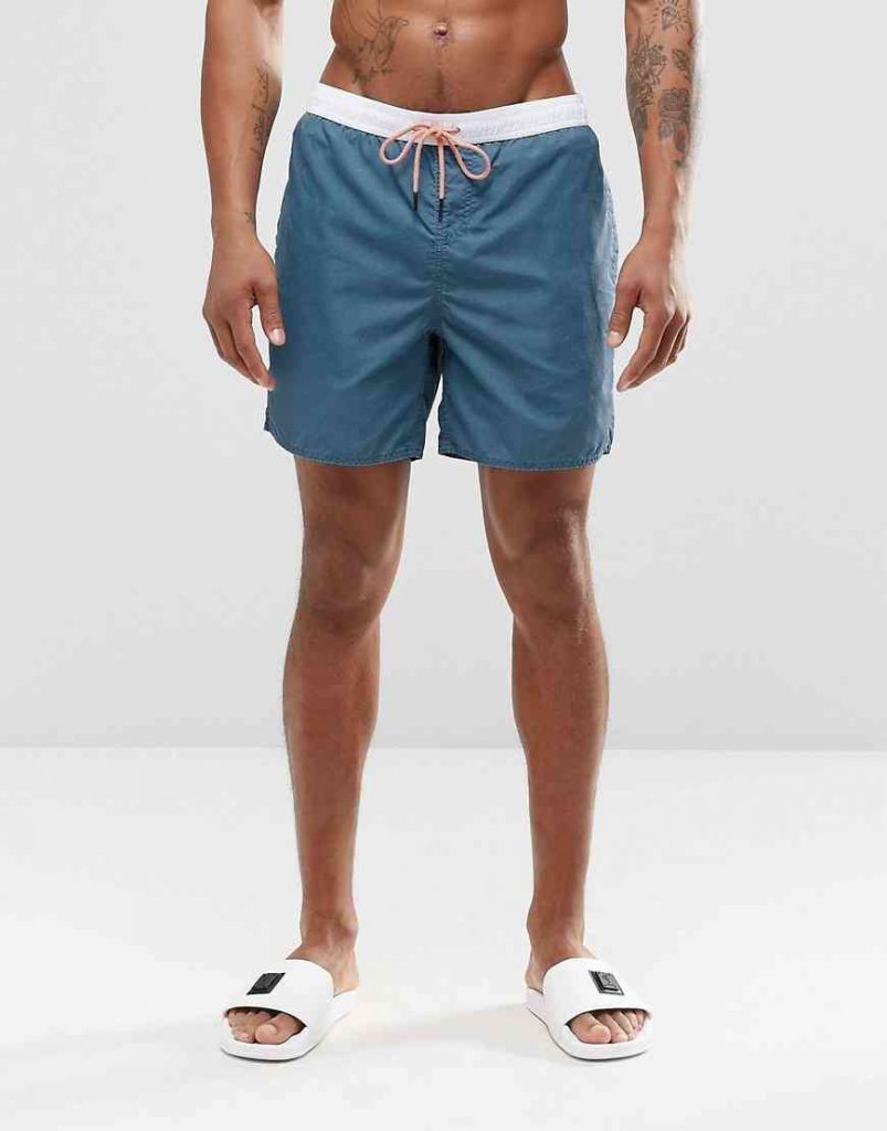 costum baie barbati albastru