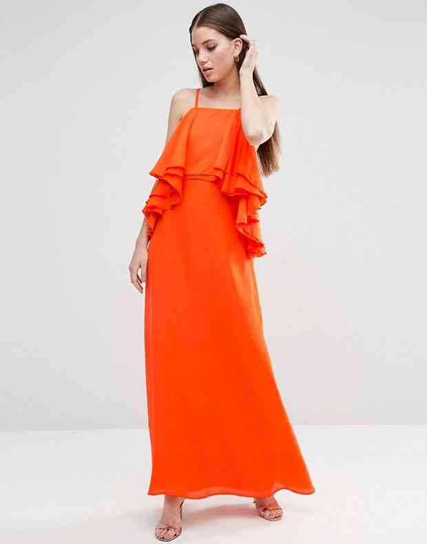 rochie lunga volane