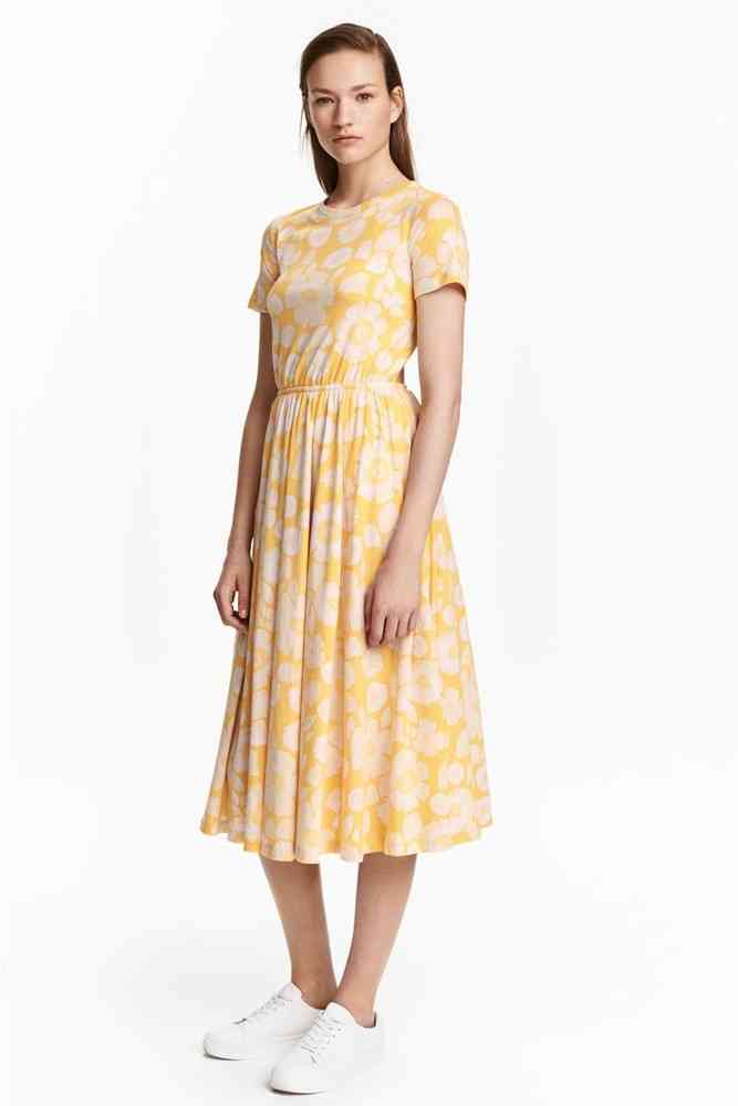 rochie galbena imprimata
