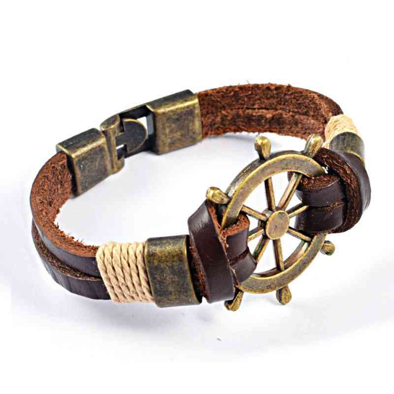 bratara piele si bronz