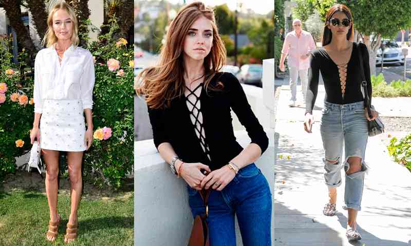 Topul lace-up este la modă în vara