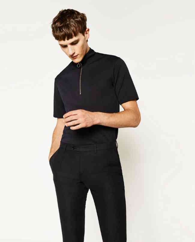 tricou polo cu fermoar