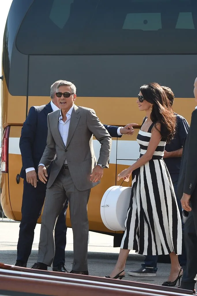 George Clooney si Amal Alamuddin ajung la Venetia in 2014
